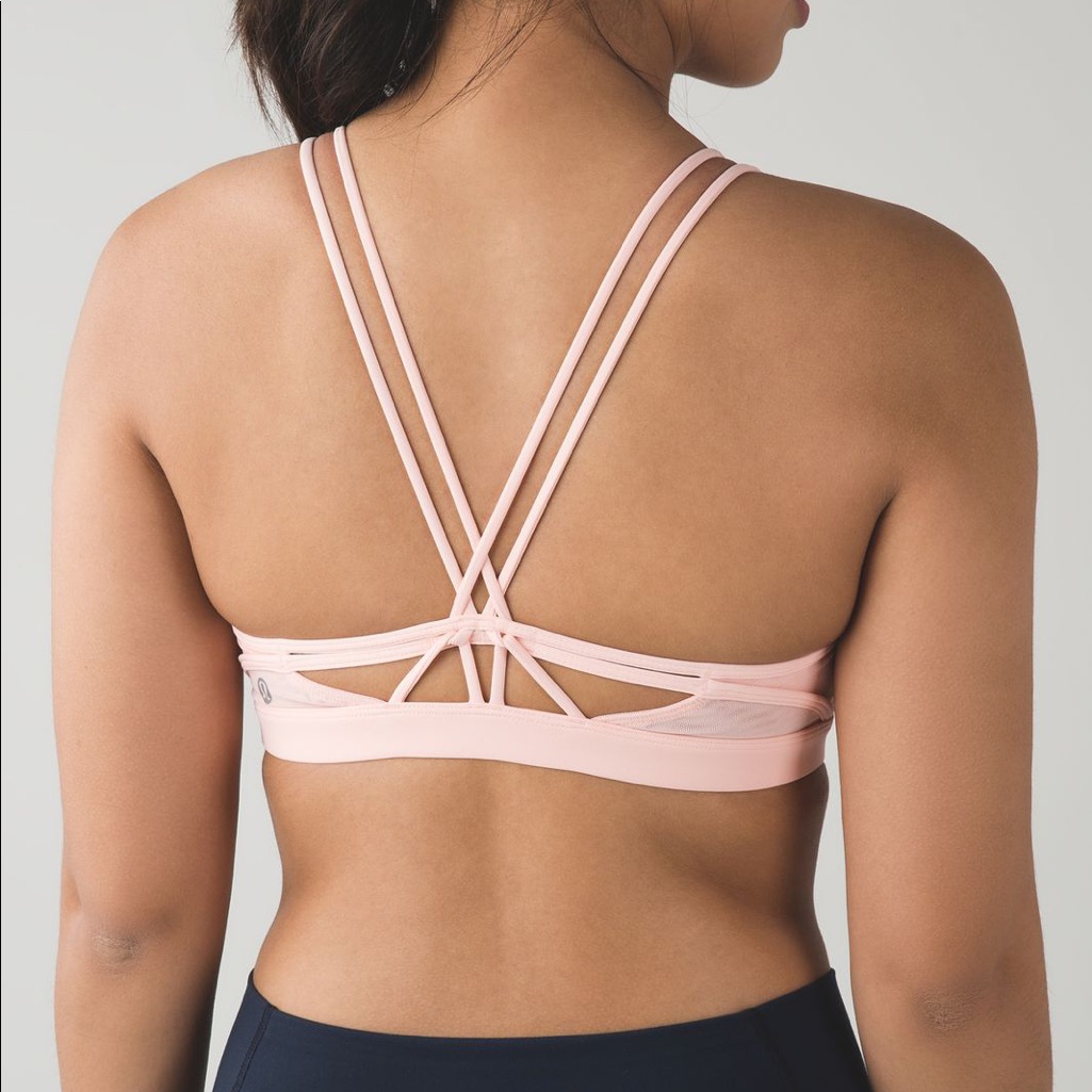 Lululemon Make A Move Strappy Bra Minty Pink Euc